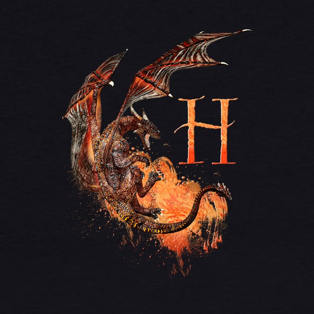 Drachen Buchstabe H by AndreaTiettje